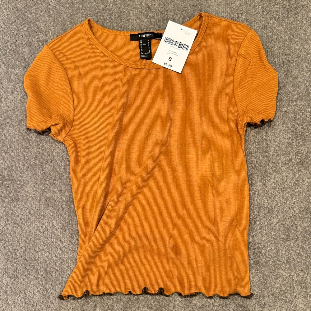 NWT Forever21 mustard yellow tee